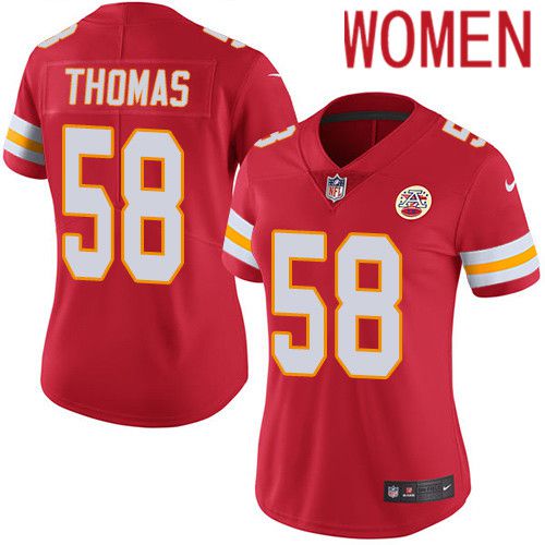 Women Kansas City Chiefs 58 Derrick Thomas Nike Red Vapor Limited NFL Jersey